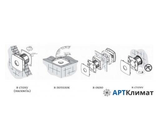Осевой вентилятор CATA X-MART 12 Matic Inox T Осевой вентилятор CATA X-MART 12 Matic Inox T