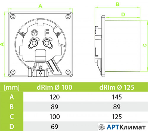 Осевой вентилятор airRoxy dRim 100HS-C166 Осевой вентилятор airRoxy dRim 100HS-C166