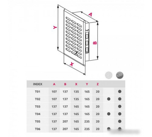 Вентиляционная решетка Awenta Eko T01 13.5x16.5 (белый)