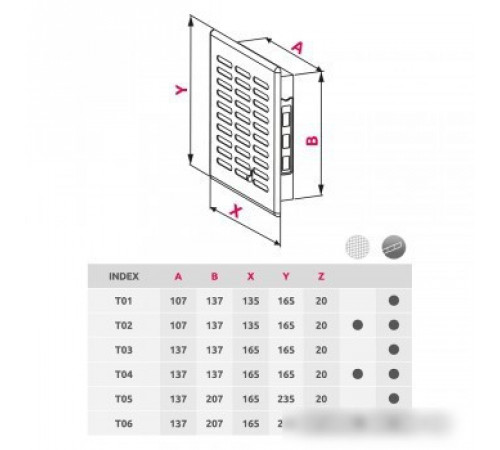 Вентиляционная решетка Awenta Eko T02 13.5x16.5 (белый)