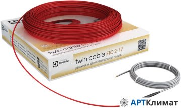 Нагревательный кабель Electrolux Twin Cable ETC 2-17-1000
